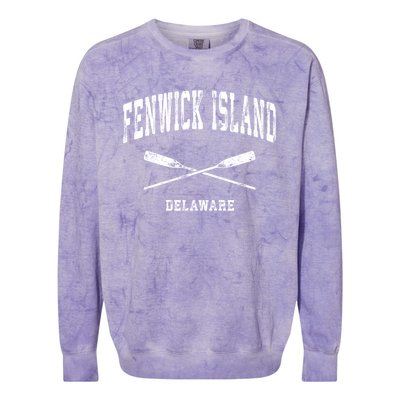 Fenwick Island Delaware Vintage Nautical Crossed Oars Gift Colorblast Crewneck Sweatshirt