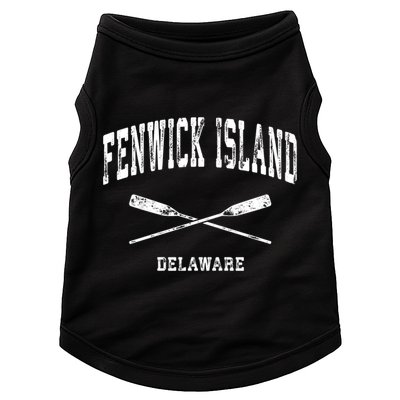 Fenwick Island Delaware Vintage Nautical Crossed Oars Gift Doggie Tank