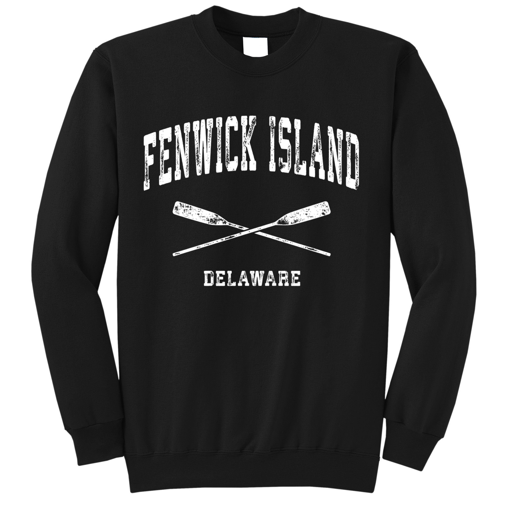 Fenwick Island Delaware Vintage Nautical Crossed Oars Gift Sweatshirt