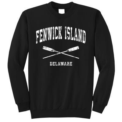 Fenwick Island Delaware Vintage Nautical Crossed Oars Gift Sweatshirt