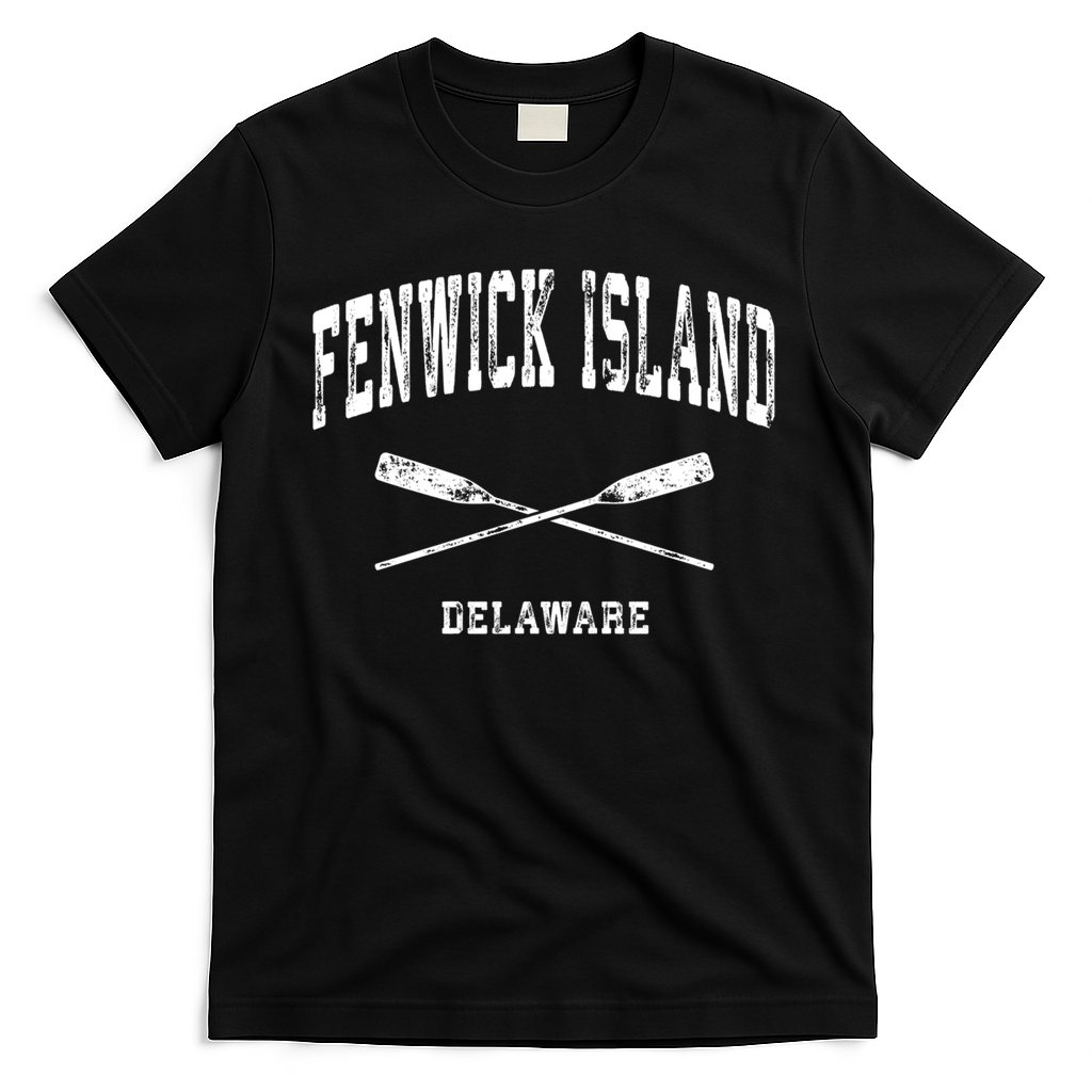 Fenwick Island Delaware Vintage Nautical Crossed Oars Gift T-Shirt