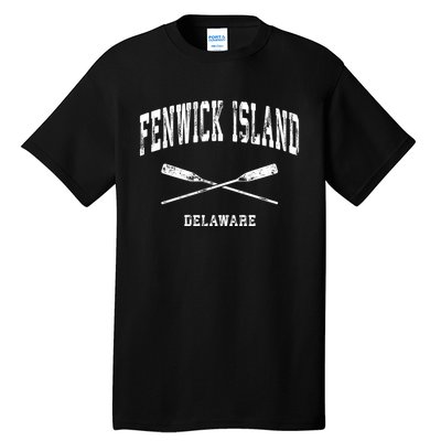 Fenwick Island Delaware Vintage Nautical Crossed Oars Gift Tall T-Shirt