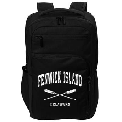 Fenwick Island Delaware Vintage Nautical Crossed Oars Gift Impact Tech Backpack