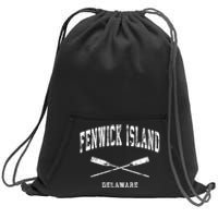 Fenwick Island Delaware Vintage Nautical Crossed Oars Gift Sweatshirt Cinch Pack Bag