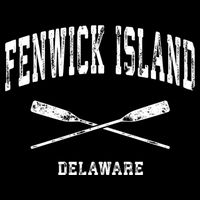 Fenwick Island Delaware Vintage Nautical Crossed Oars Gift Button