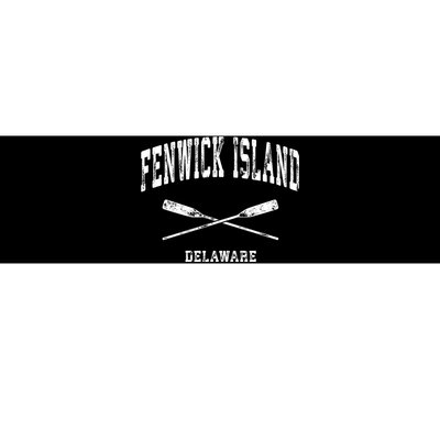 Fenwick Island Delaware Vintage Nautical Crossed Oars Gift Bumper Sticker