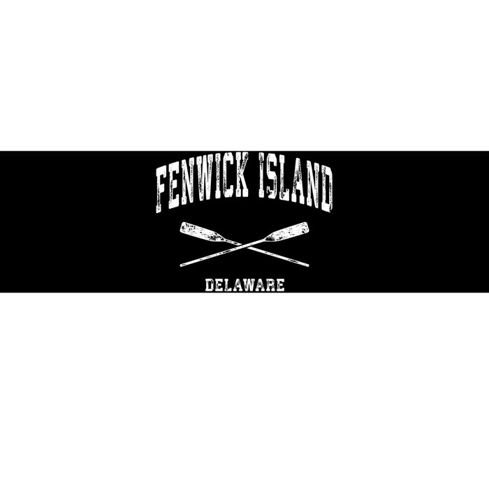 Fenwick Island Delaware Vintage Nautical Crossed Oars Gift Bumper Sticker