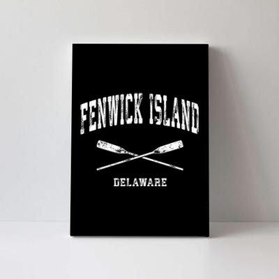 Fenwick Island Delaware Vintage Nautical Crossed Oars Gift Canvas