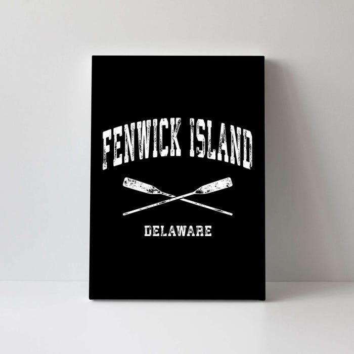 Fenwick Island Delaware Vintage Nautical Crossed Oars Gift Canvas