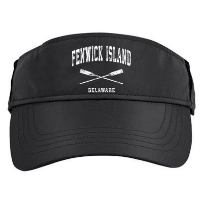 Fenwick Island Delaware Vintage Nautical Crossed Oars Gift Adult Drive Performance Visor