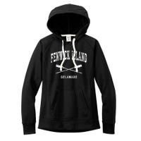 Fenwick Island Delaware Vintage Nautical Crossed Oars Gift Women's Fleece Hoodie