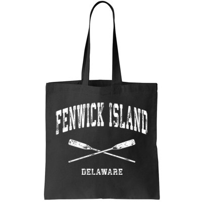 Fenwick Island Delaware Vintage Nautical Crossed Oars Gift Tote Bag