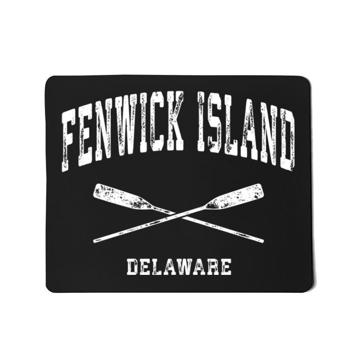 Fenwick Island Delaware Vintage Nautical Crossed Oars Gift Mousepad