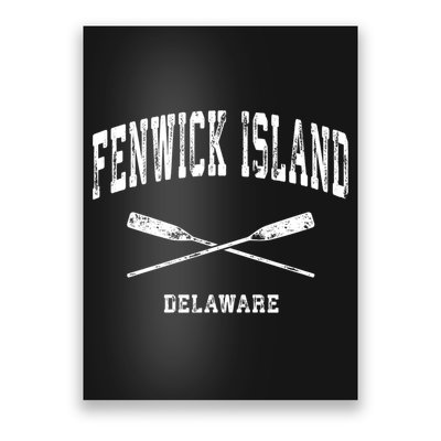 Fenwick Island Delaware Vintage Nautical Crossed Oars Gift Poster