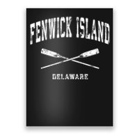 Fenwick Island Delaware Vintage Nautical Crossed Oars Gift Poster