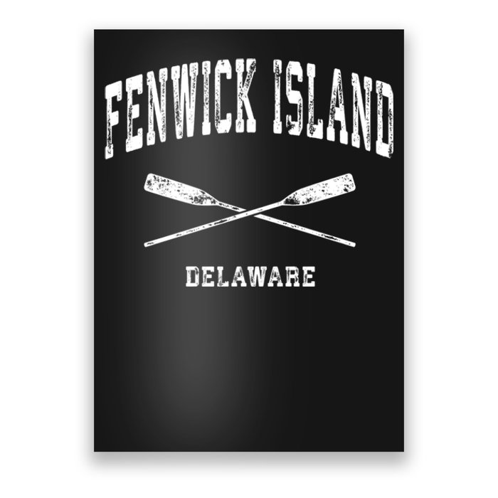 Fenwick Island Delaware Vintage Nautical Crossed Oars Gift Poster