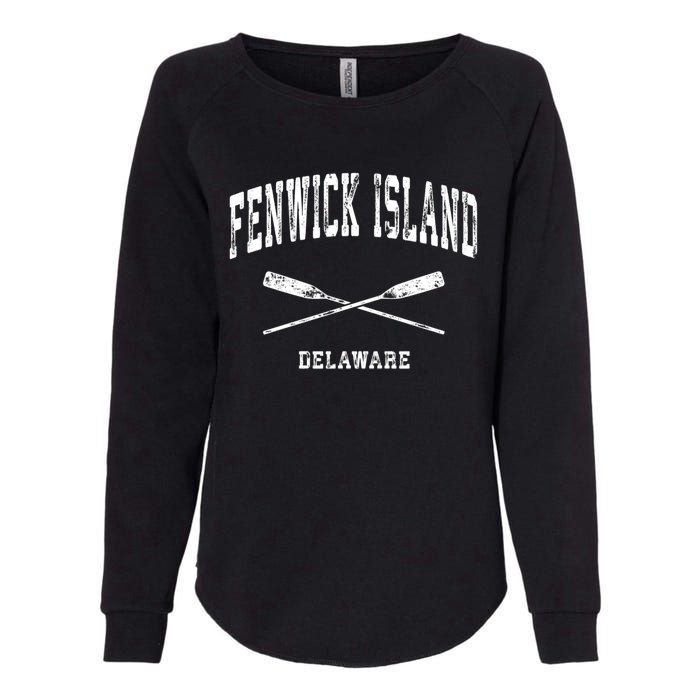 Fenwick Island Delaware Vintage Nautical Crossed Oars Gift Womens California Wash Sweatshirt