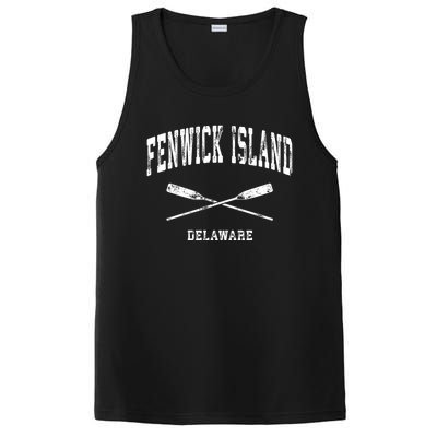 Fenwick Island Delaware Vintage Nautical Crossed Oars Gift PosiCharge Competitor Tank