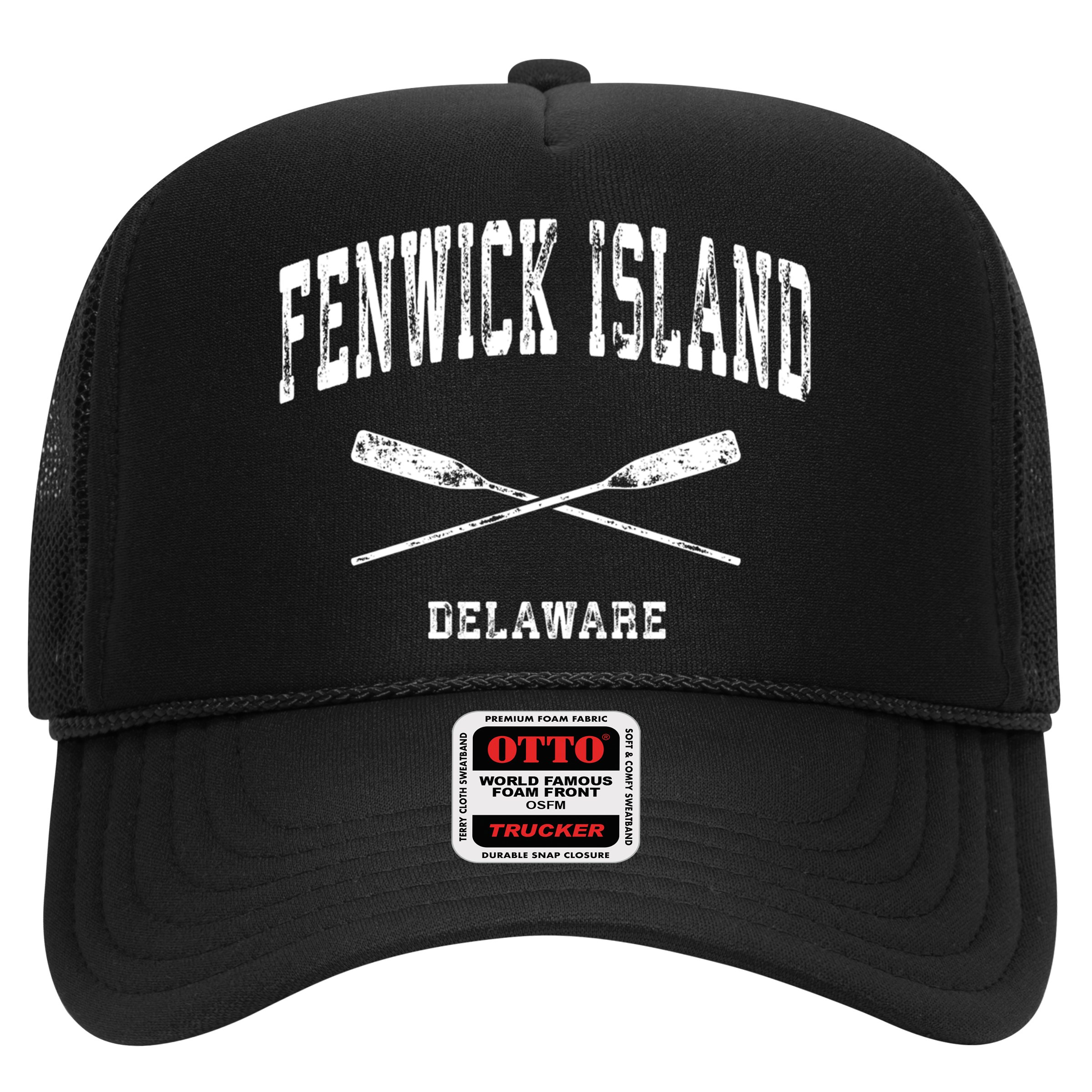 Fenwick Island Delaware Vintage Nautical Crossed Oars Gift Hat