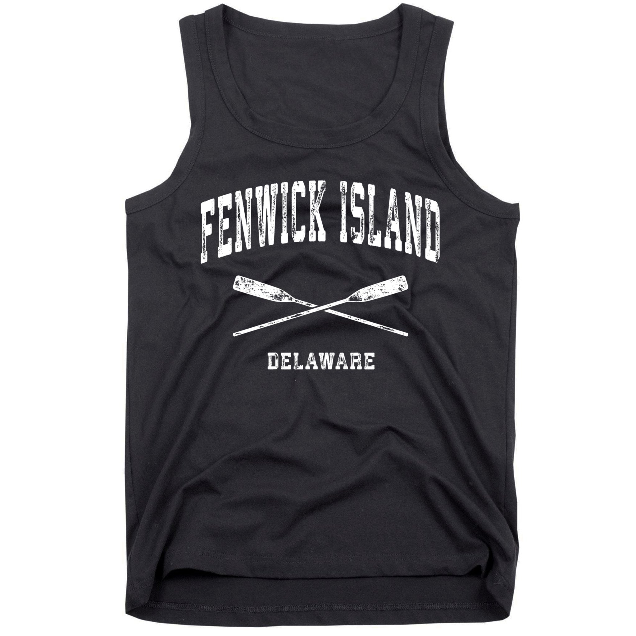 Fenwick Island Delaware Vintage Nautical Crossed Oars Gift Tank Top