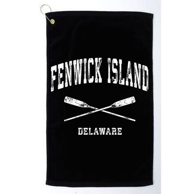 Fenwick Island Delaware Vintage Nautical Crossed Oars Gift Golf Towel