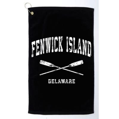 Fenwick Island Delaware Vintage Nautical Crossed Oars Gift Platinum Collection Golf Towel