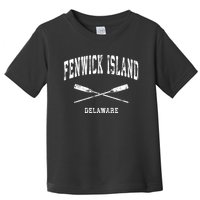 Fenwick Island Delaware Vintage Nautical Crossed Oars Gift Toddler T-Shirt