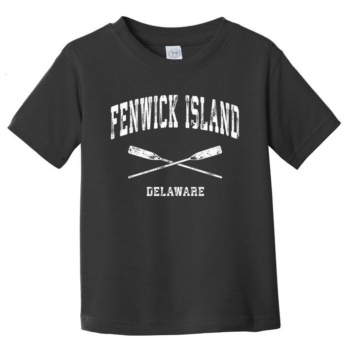 Fenwick Island Delaware Vintage Nautical Crossed Oars Gift Toddler T-Shirt