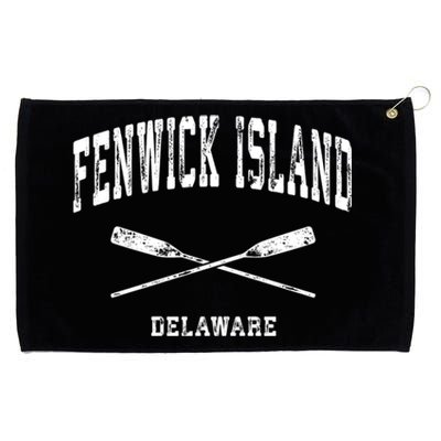 Fenwick Island Delaware Vintage Nautical Crossed Oars Gift Grommeted Golf Towel