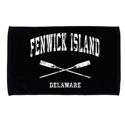 Fenwick Island Delaware Vintage Nautical Crossed Oars Gift Microfiber Hand Towel