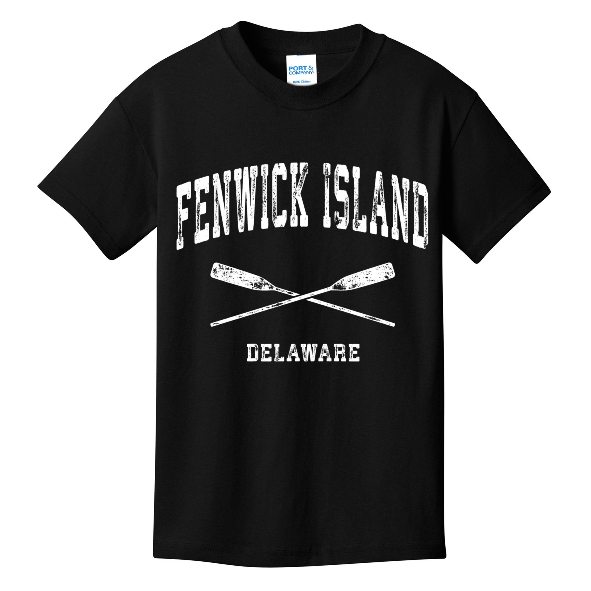 Fenwick Island Delaware Vintage Nautical Crossed Oars Gift Kids T-Shirt