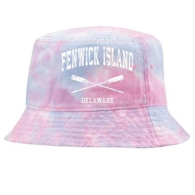 Fenwick Island Delaware Vintage Nautical Crossed Oars Gift Tie-Dyed Bucket Hat