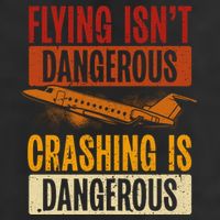 Flying Isn't Dangerous. Crashing Is Dangerous Aviation 7 Panel Mesh Trucker Snapback Hat