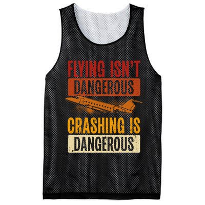 Flying Isn't Dangerous. Crashing Is Dangerous Aviation Mesh Reversible Basketball Jersey Tank