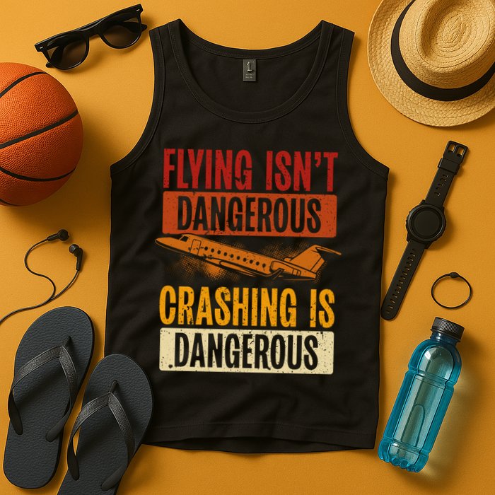 Flying Isn't Dangerous. Crashing Is Dangerous Aviation Tank Top