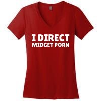 Funny I Direct Midget Porn Women's V-Neck T-Shirt