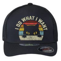 Funny I Do What I Want My Black Cat Red Cup Vintage Retro Flexfit Unipanel Trucker Cap