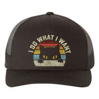 Funny I Do What I Want My Black Cat Red Cup Vintage Retro Yupoong Adult 5-Panel Trucker Hat