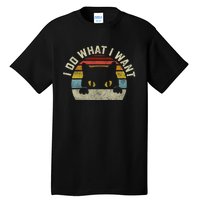 Funny I Do What I Want My Black Cat Red Cup Vintage Retro Tall T-Shirt