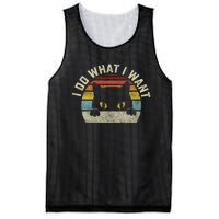 Funny I Do What I Want My Black Cat Red Cup Vintage Retro Mesh Reversible Basketball Jersey Tank