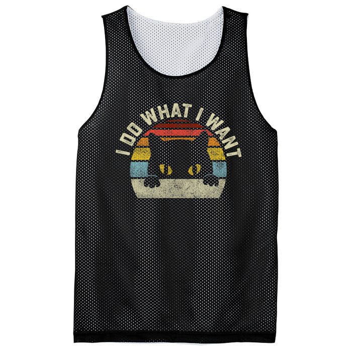 Funny I Do What I Want My Black Cat Red Cup Vintage Retro Mesh Reversible Basketball Jersey Tank