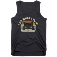 Funny I Do What I Want My Black Cat Red Cup Vintage Retro Tank Top