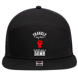 Frankly I Dont Give A Damn 7 Panel Mesh Trucker Snapback Hat