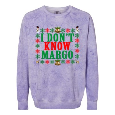 Funny I Don't Know Margo! Ugly Pajama Sweater Colorblast Crewneck Sweatshirt