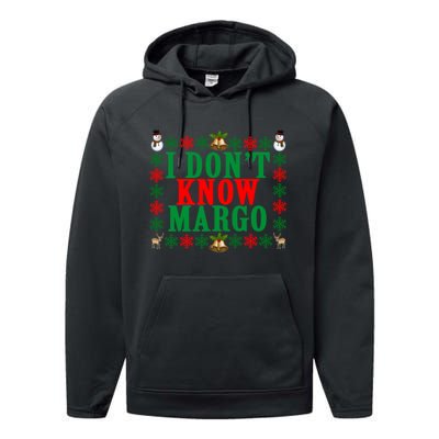 Funny I Don't Know Margo! Ugly Pajama Sweater Performance Fleece Hoodie