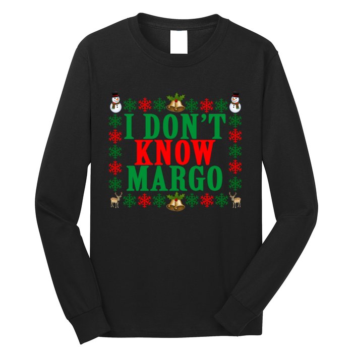 Funny I Don't Know Margo! Ugly Pajama Sweater Long Sleeve Shirt