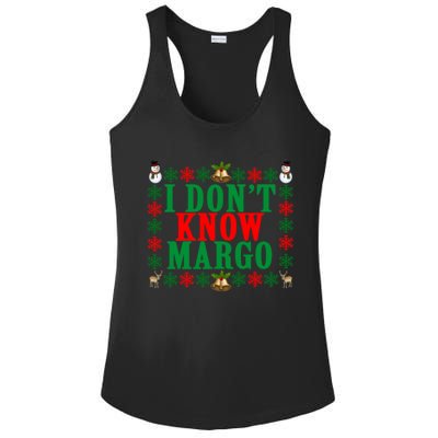 Funny I Don't Know Margo! Ugly Pajama Sweater Ladies PosiCharge Competitor Racerback Tank