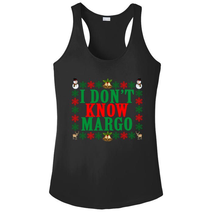 Funny I Don't Know Margo! Ugly Pajama Sweater Ladies PosiCharge Competitor Racerback Tank