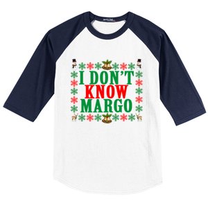 Funny I Don't Know Margo! Ugly Pajama Sweater Baseball Sleeve Shirt