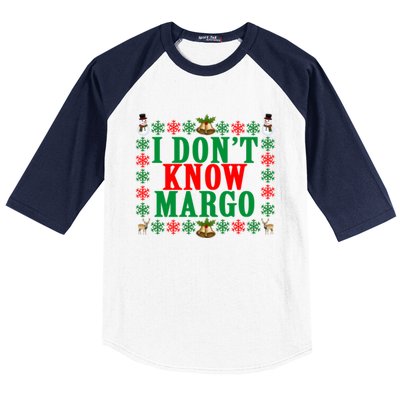 Funny I Don't Know Margo! Ugly Pajama Sweater Baseball Sleeve Shirt